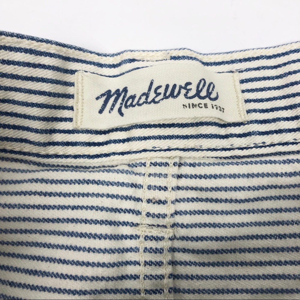 Madewell Distressed Railroad Striped Shorts - Picture 3 of 8